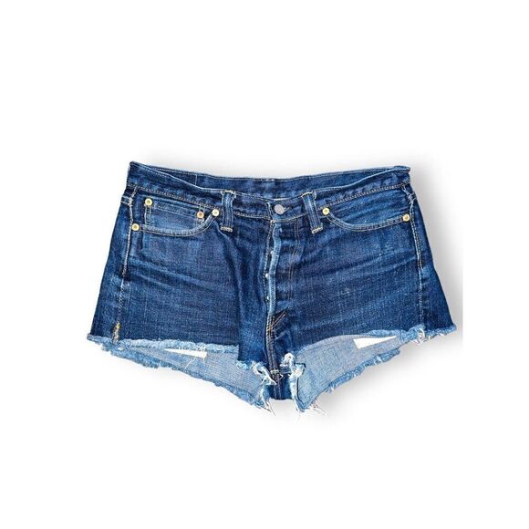 U2 The Flat Head Jean Shorts Denim Cutoff Womens Low Rise Japan 33 6 8 Rare HTF